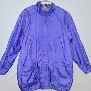 Vintage Current Seen Button-Up Windbreaker Jacket 80s/90s Women's Size L Purple